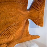 Unique Extra Large Vintage Solid Wood Hand Carved Fish