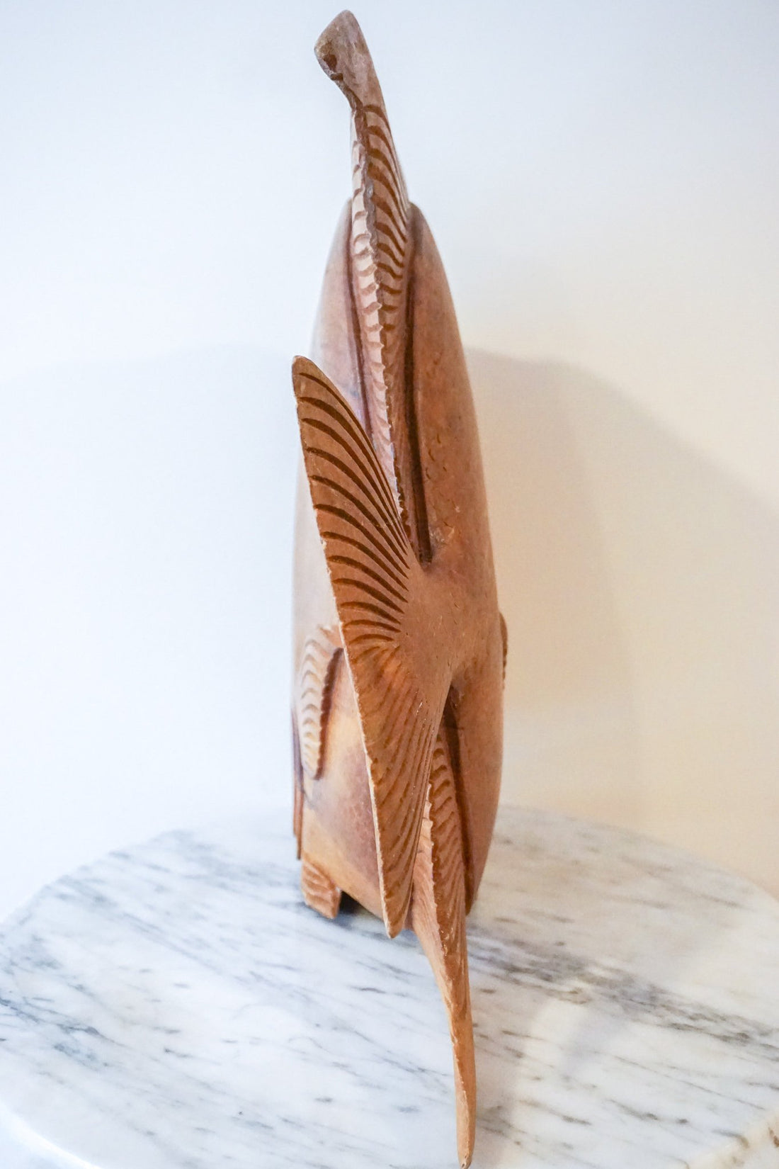 Unique Extra Large Vintage Solid Wood Hand Carved Fish