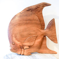Unique Extra Large Vintage Solid Wood Hand Carved Fish