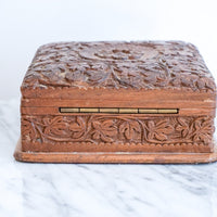 Gorgeous Vintage Hand Carved Wooden Jewelry/Trinket Box