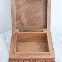 Gorgeous Vintage Hand Carved Wooden Jewelry/Trinket Box