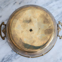 Hammered Brass Lion Planter with Decorative Handles