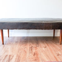 Midcentury Bench Stool Naugahyde