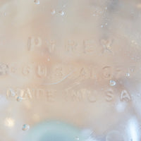Large Vintage Clear Glass Pyrex Chemistry Bottle with Raised Lettering and Glass Penny Stopper