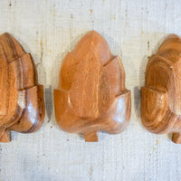 Monkey Pod Wood Artichoke Leaf Style Serving Bowls Set of Seven
