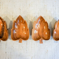 Monkey Pod Wood Artichoke Leaf Style Serving Bowls Set of Seven