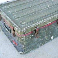 Aluminum Industrial Vintage Latching Military Metal Medic Box with Original Hardware and Graphics