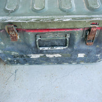 Aluminum Industrial Vintage Latching Military Metal Medic Box with Original Hardware and Graphics