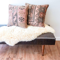 Midcentury Bench Stool Naugahyde