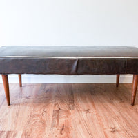 Midcentury Bench Stool Naugahyde