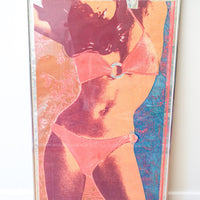 1969 Rock of Ages Cleft for Me Bikini Girl Print Serigraph 32/50 Signed By Artist Willian Weegee