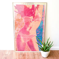 1969 Rock of Ages Cleft for Me Bikini Girl Print Serigraph 32/50 Signed By Artist Willian Weegee