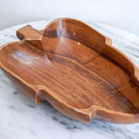 Monkey Pod Wood Artichoke Leaf Style Serving Bowls Set of Seven