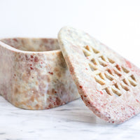 Geometric Marble Box with Cutouts - Made in India