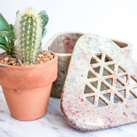 Geometric Marble Box with Cutouts - Made in India