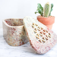 Geometric Marble Box with Cutouts - Made in India