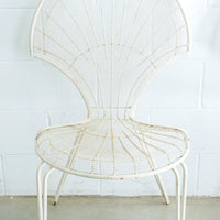 Midcentury Fanned Metal Patio Outdoor Chairs Set of Two