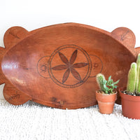 African Wood Tray Bowl