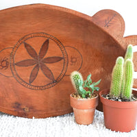 African Wood Tray Bowl