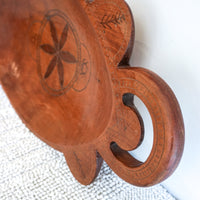 African Wood Tray Bowl
