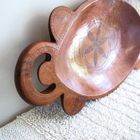 African Wood Tray Bowl