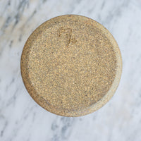 Ceramic Pottery Canister Jar with Lid with Blue Drip Glaze Detailing