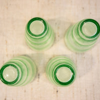 Green Glass Pitcher and Cup Serving Set