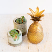 Brass Pineapple Box Candlestick Holder