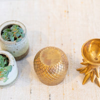 Brass Pineapple Box Candlestick Holder