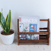 Teak Magazine Storage Rack