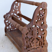 Teak Magazine Storage Rack