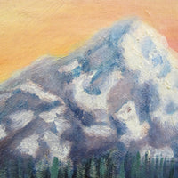 1953 Frog Lake Mount Hood Oregon Painting with Wood Frame by Mary Donnerberg