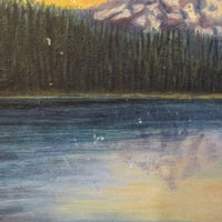 1953 Frog Lake Mount Hood Oregon Painting with Wood Frame by Mary Donnerberg
