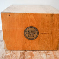 J&P Coats Cottons Sewing Wood Spool Cabinet with 5 Drawers, Weighted Glass Front Panels and Original Metal Hardware