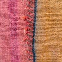 Kilim Pillow from Turkey with Glass Beads and Pom Poms