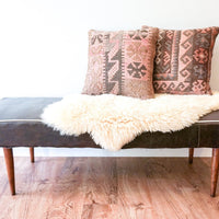 Midcentury Bench Stool Naugahyde