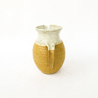 Ceramic Pitcher with Golden Tone Finishes