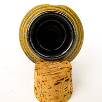 Ceramic Pottery with Original Cork Lid in honey Comb yellow and Black