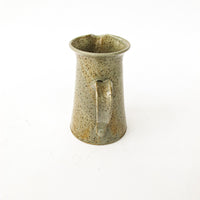 Greyish White Speckled Pottery Ceramic Pitcher with Rust Tones