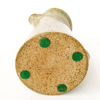 Greyish White Speckled Pottery Ceramic Pitcher with Rust Tones