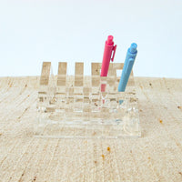 Lucite Pen and Letter Desk Organizer