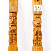 Hand Carved Fork and Spoon Set Wall Art Made by Alii in Hawaii