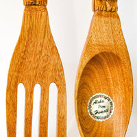 Hand Carved Fork and Spoon Set Wall Art Made by Alii in Hawaii