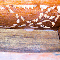 Hand Carved Teak or Rose Wood Magazine Rack with White Shell Inlay Design