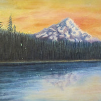 1953 Frog Lake Mount Hood Oregon Painting with Wood Frame by Mary Donnerberg
