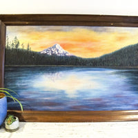 1953 Frog Lake Mount Hood Oregon Painting with Wood Frame by Mary Donnerberg