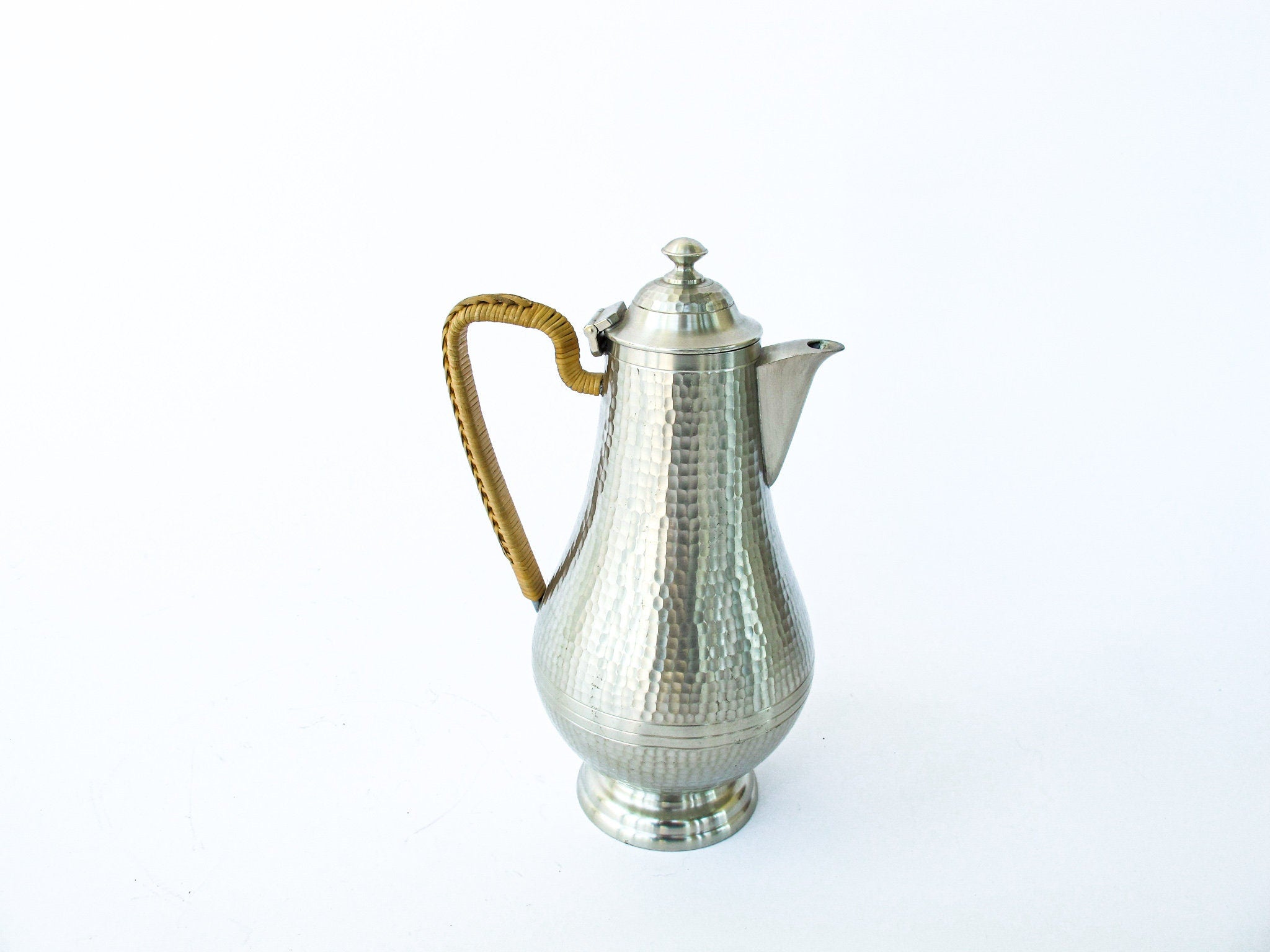 Pewter Selangor Malaysian Tea Pot with Woven Handle Portland Revibe