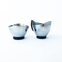 Midcentury Stainless Steel Cream and Sugar set