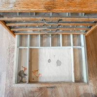 J&P Coats Cottons Sewing Wood Spool Cabinet with 5 Drawers, Weighted Glass Front Panels and Original Metal Hardware