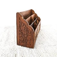 Teak Wood Desk Organizer